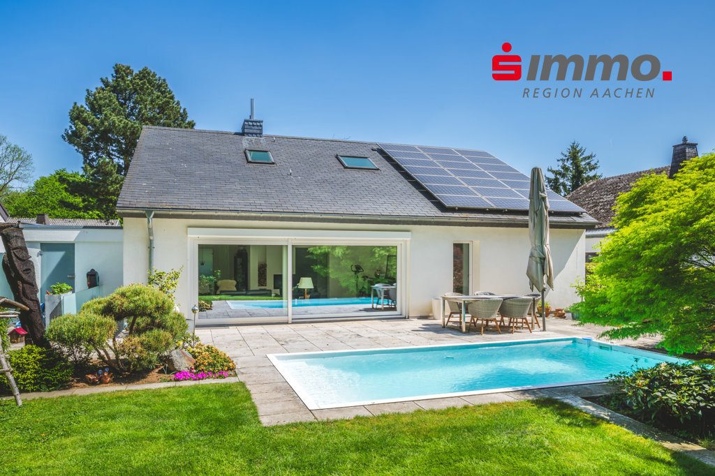 Immobilienangebot - Aachen - Wohnen - Freistehender Bungalow mit exklusiver Ausstattung und Außenpool