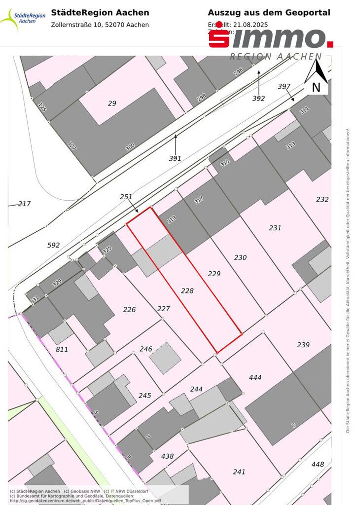 Immobilienangebot - Würselen - Grundstücke - Ansprechendes Baugrundstück (derzeit mit 3 Garagen bebaut) in Broichweiden