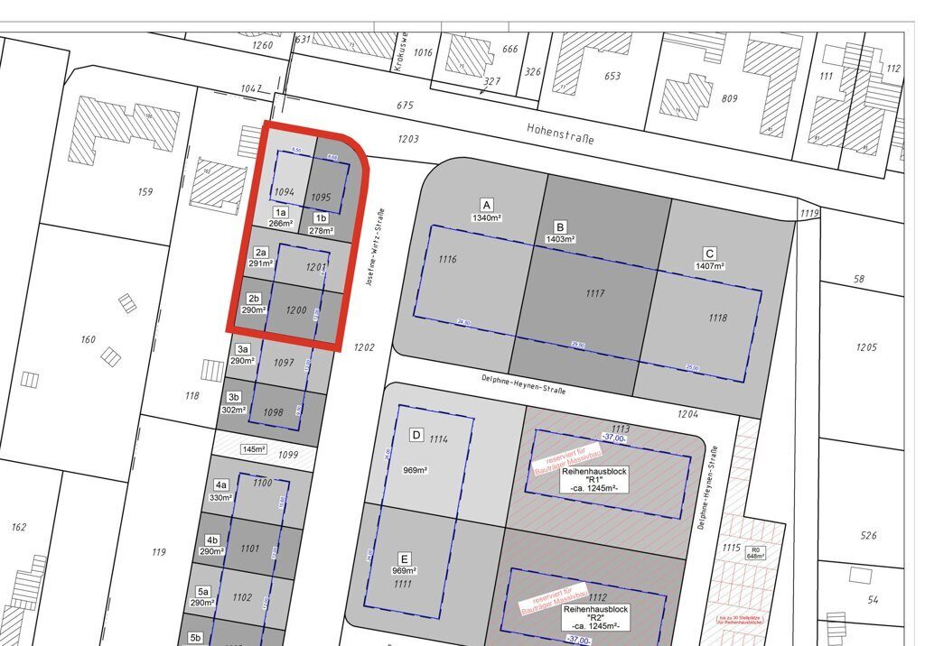 Ausschnitt Lageplan Immobilienangebot - Stolberg (Rheinland) - Grundstücke - Mehrfamilienhausgrundstück Größe 1.125 m² Kaufpreis 351.500,- €