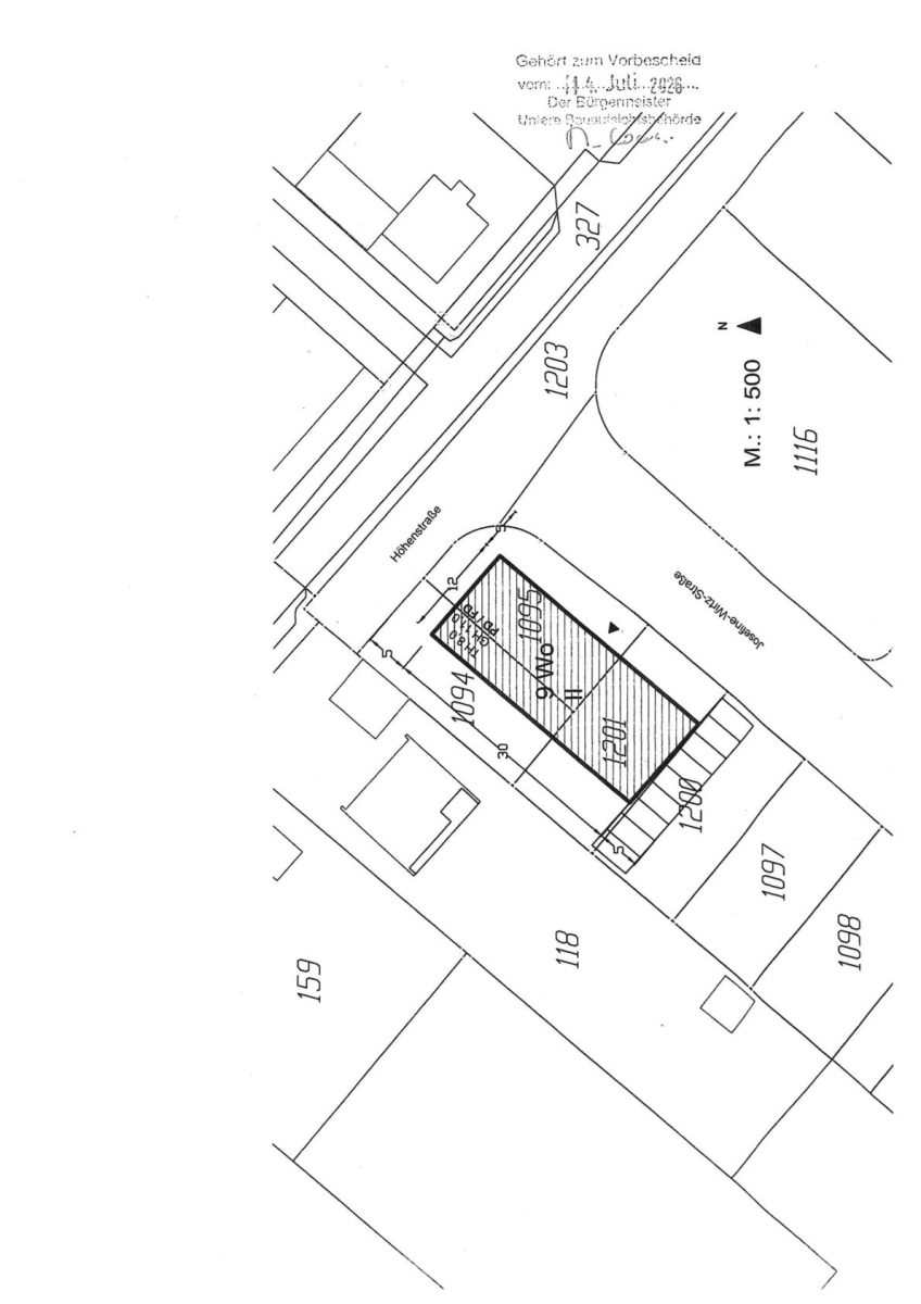 Lageplan Vorbescheid Lageplan Immobilienangebot - Stolberg (Rheinland) - Grundstücke - Mehrfamilienhausgrundstück Größe 1.125 m² Kaufpreis 351.500,- €