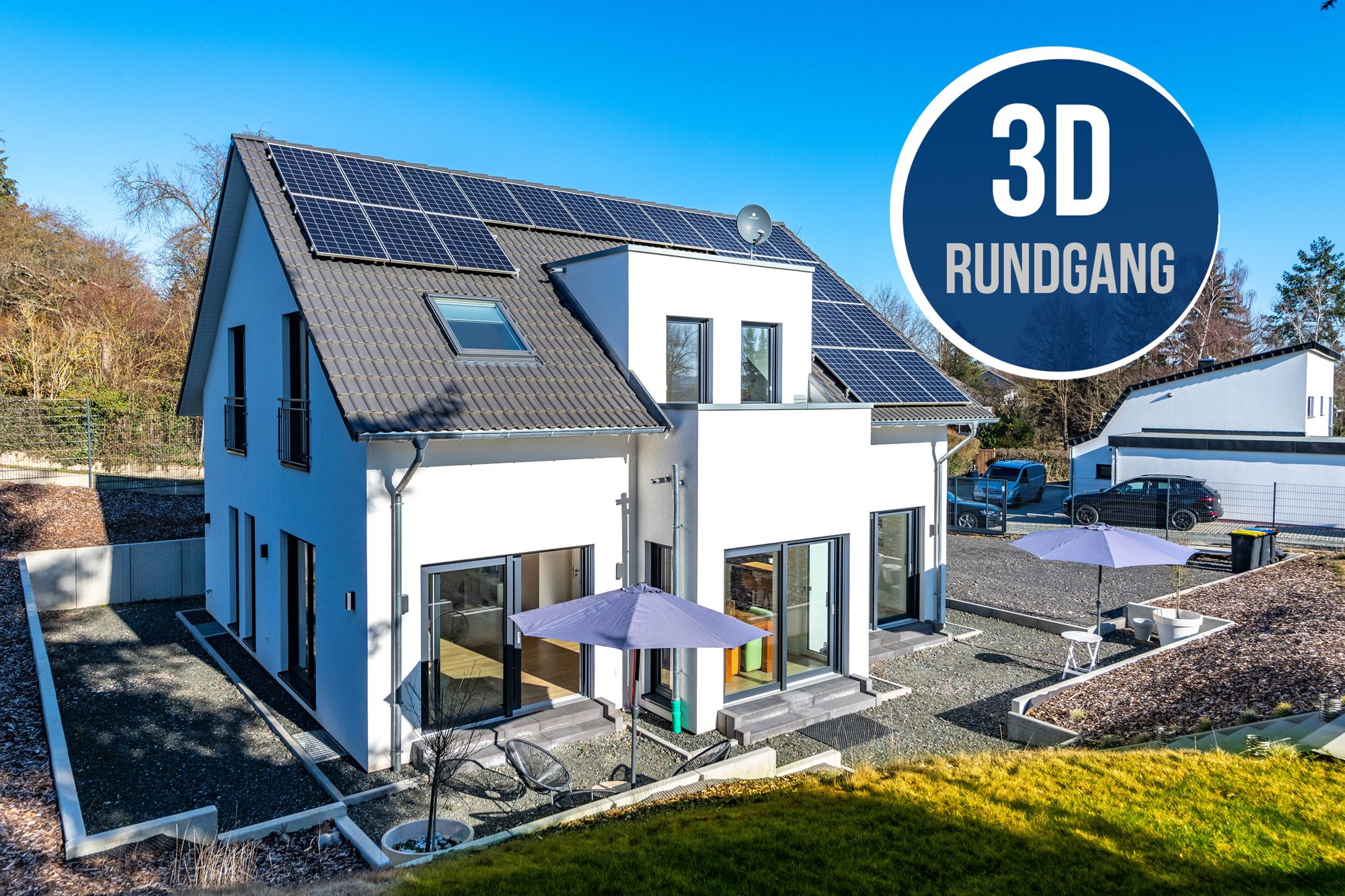 Außenansicht 3D Immobilienangebot - Ober-Mörlen - Alle - Ober-Mörlen: Neuwertiges Einfamilienhaus mit großem, traumhaften Grundstück in privilegierter Lage