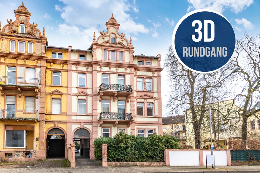 Immobilienangebot - Hanau - Alle - Hanau: Großzügige 2,5 Zimmer-Altbau-Wohnung mit Einbauküche und Loggia in zentraler Wohnlage