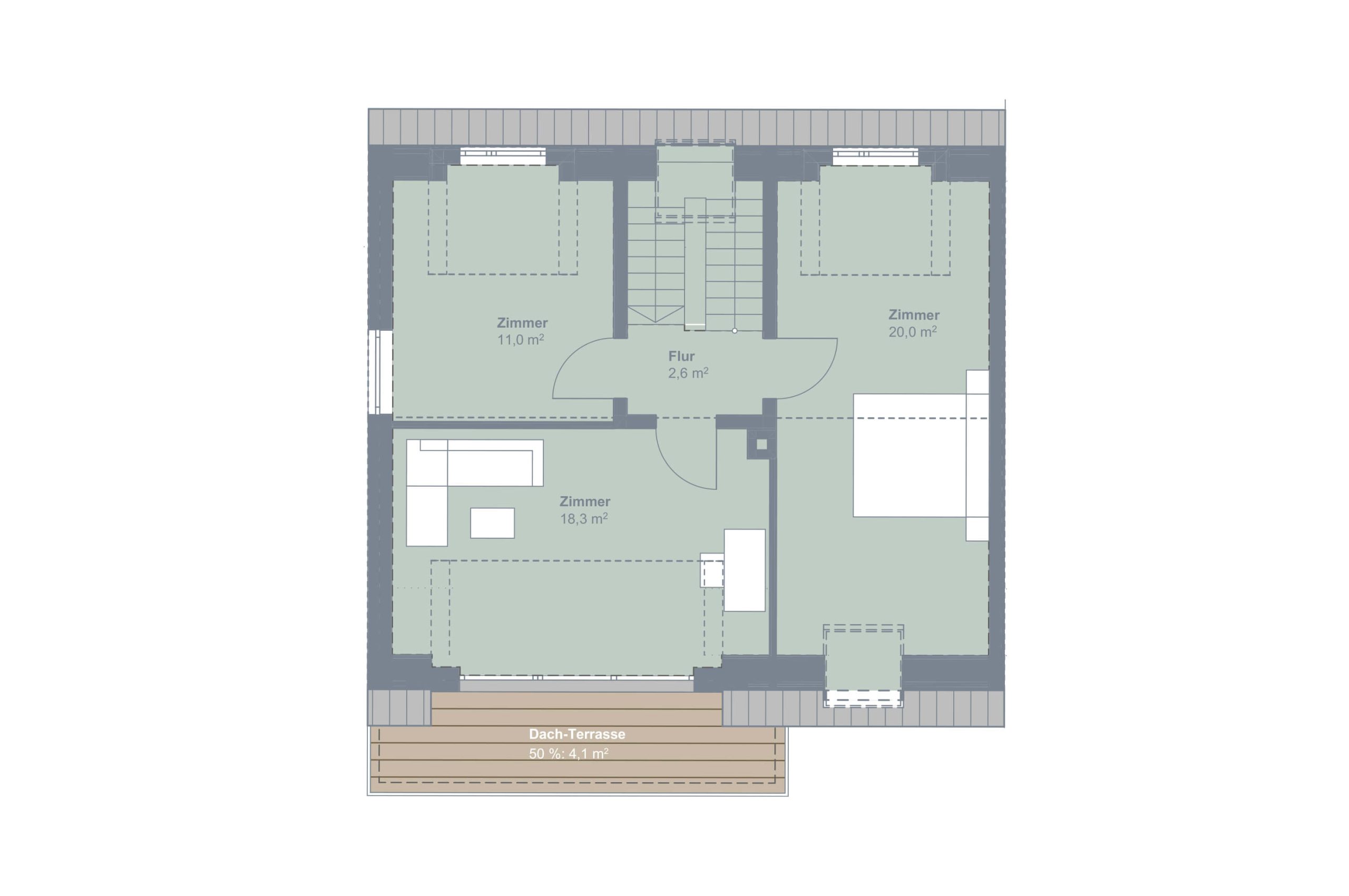 Neubauprojekt Quartier 19 - Grundriss EFH DG