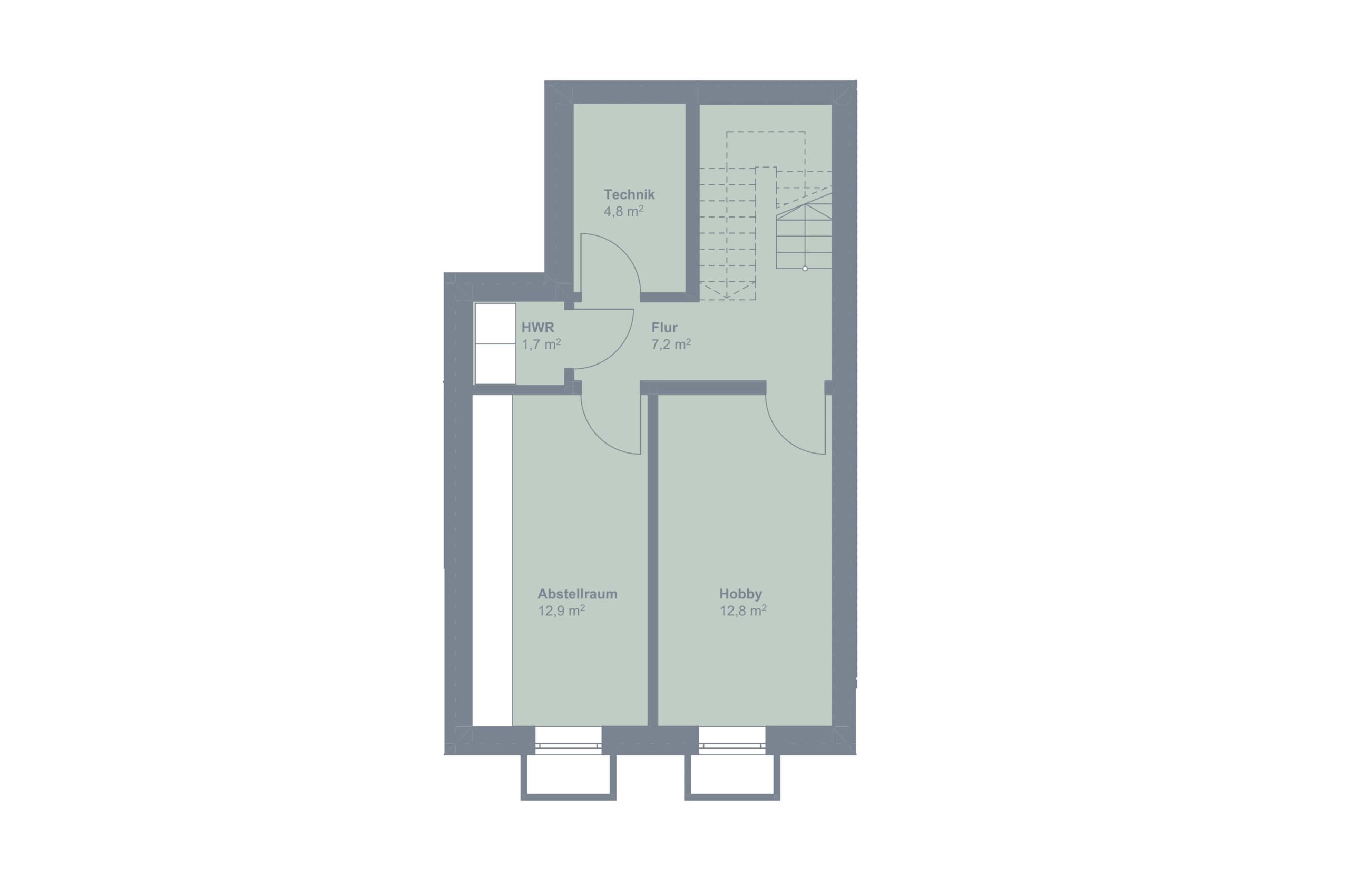 Neubauprojekt Quartier 19 - Grundriss EFH Keller