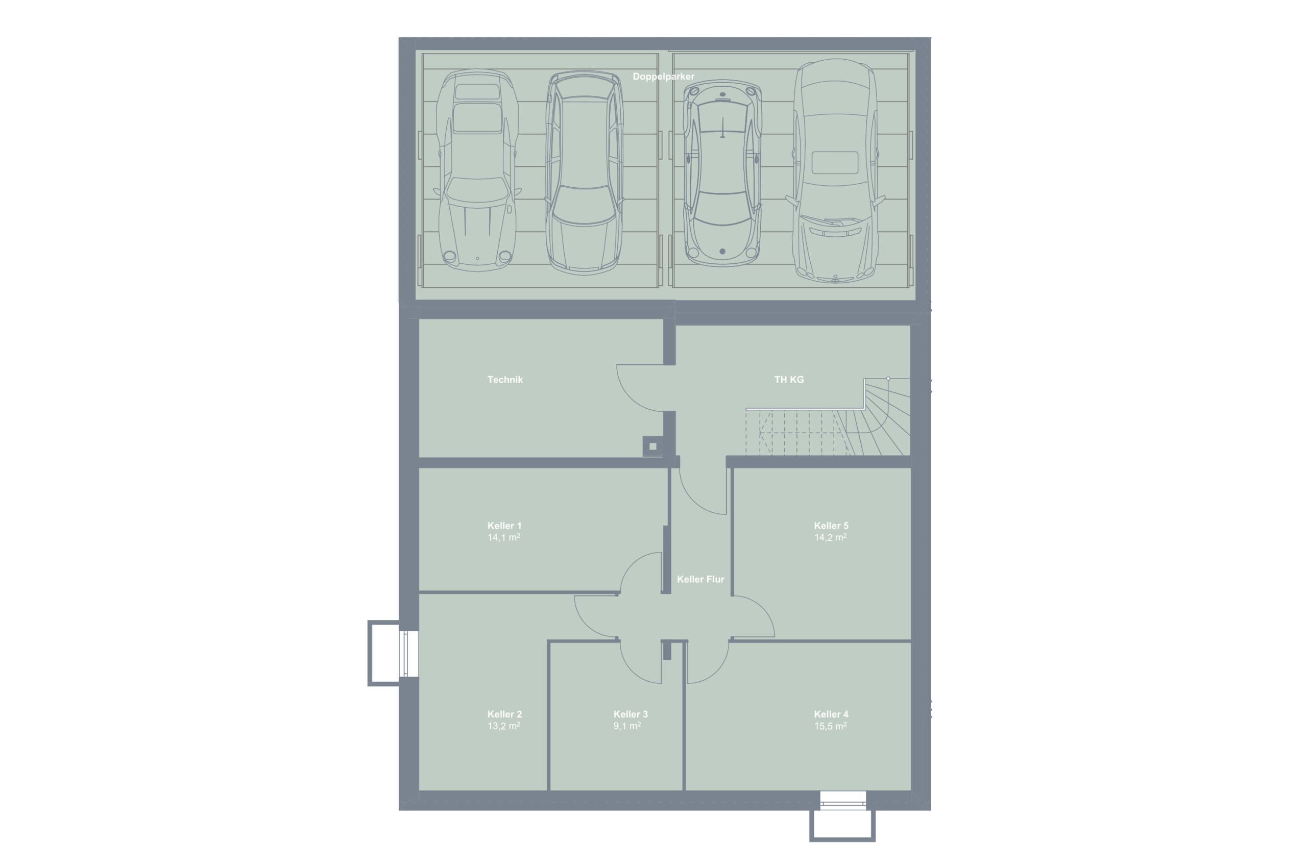 Neubauprojekt Quartier 19 - Grundriss Keller