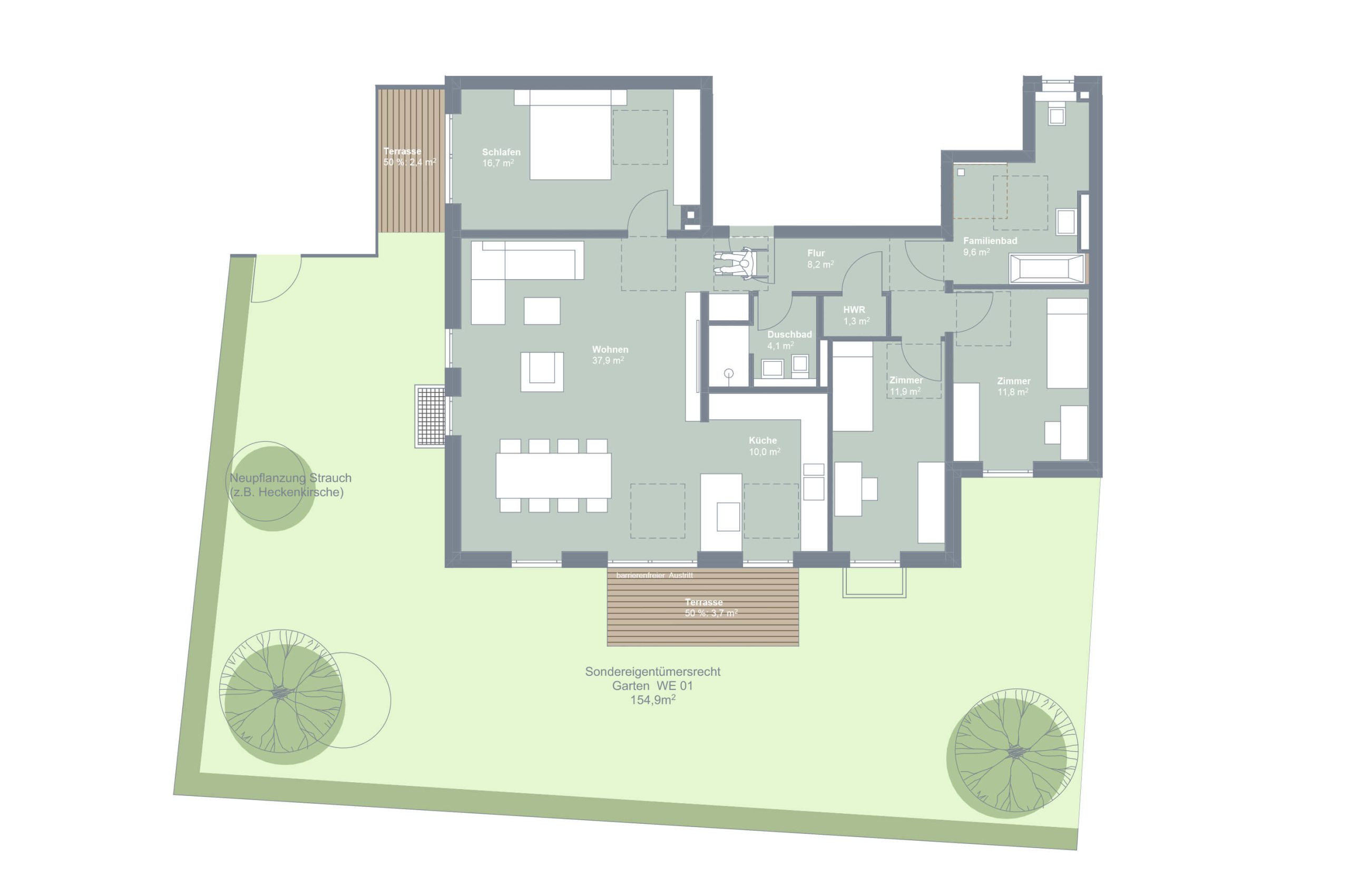 Neubauprojekt Quartier 19 - Grundriss Wohnung_I