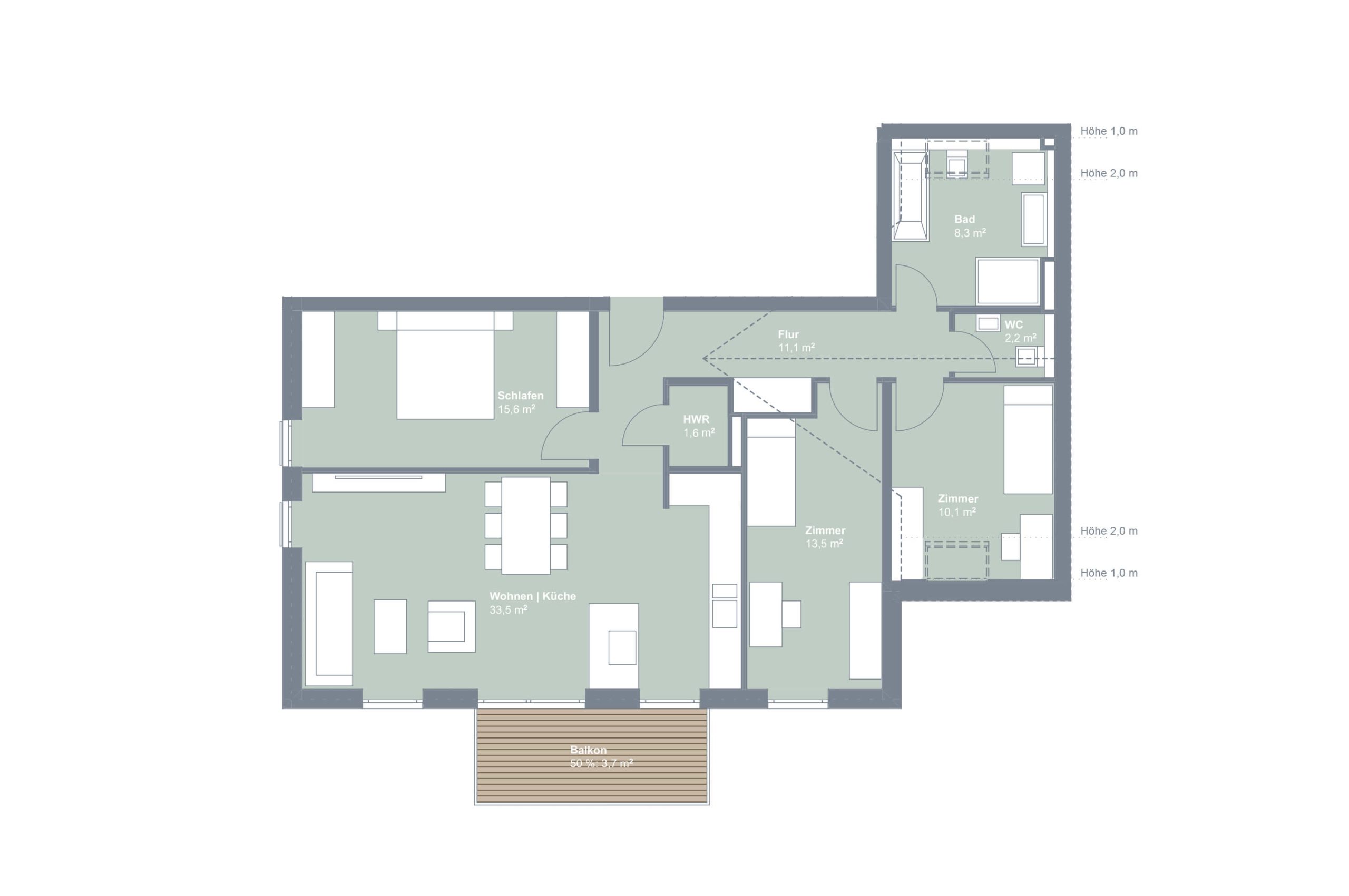 Neubauprojekt Quartier 19 - Grundriss Wohnung_II