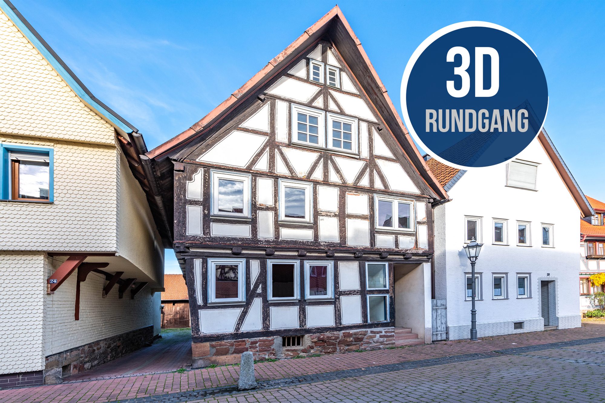 Immobilienangebot - Steinau an der Straße - Alle - Steinau: Sanierungsbedürftiges, gemütliches Fachwerkhaus mit Kachelofen und Garten in zentraler Lage