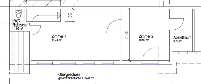 Immobilienangebot - Hanau / Kesselstadt - Alle - Hanau Alt-Kesselstadt: 3-Zimmer-Wohnung mit Einbauküche und eigenem Eingang in ruhiger Wohnlage