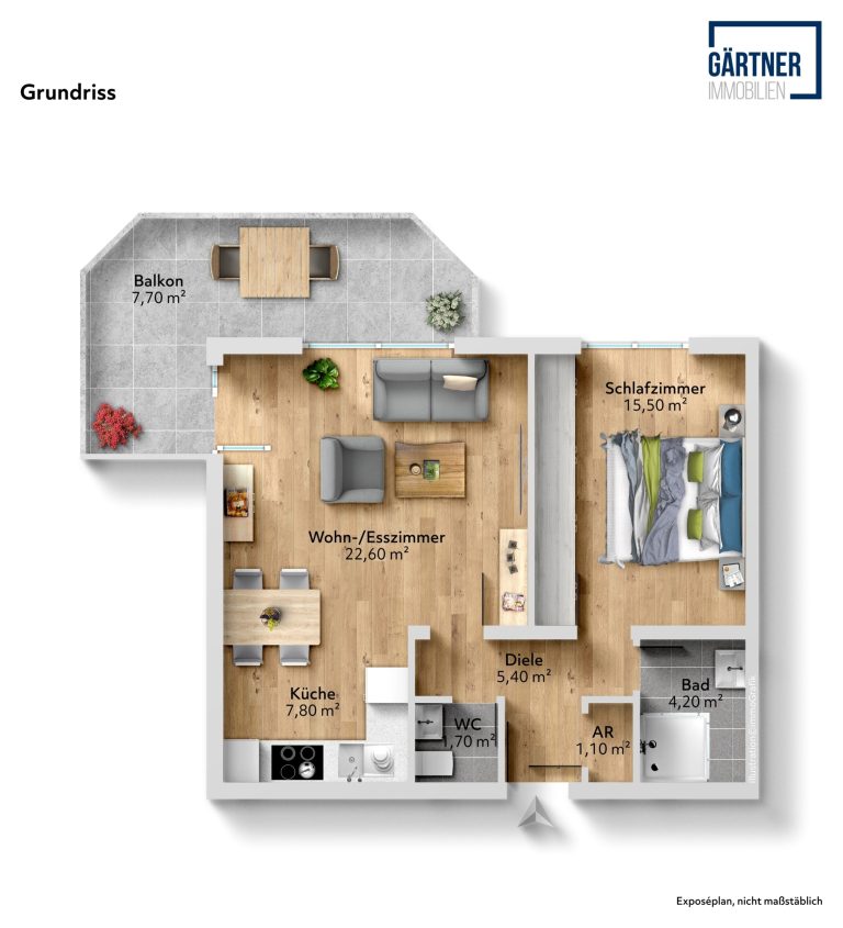 Immobilienangebot - Maintal / Hochstadt - Alle - Maintal-Hochstadt: Neuwertige 2-Zimmer-Wohnung mit herrlichem Balkon in top gepflegter Liegenschaft
