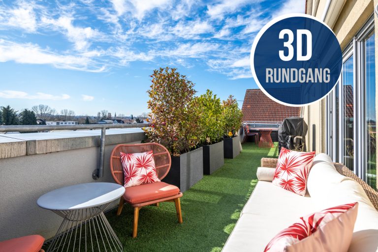 Immobilienangebot - Maintal / Dörnigheim - Alle - Maintal: Einmalige 4-Zimmer-Dachgeschoss-Wohnung mit traumhafter Dachterrasse & grandiosem Ausblick