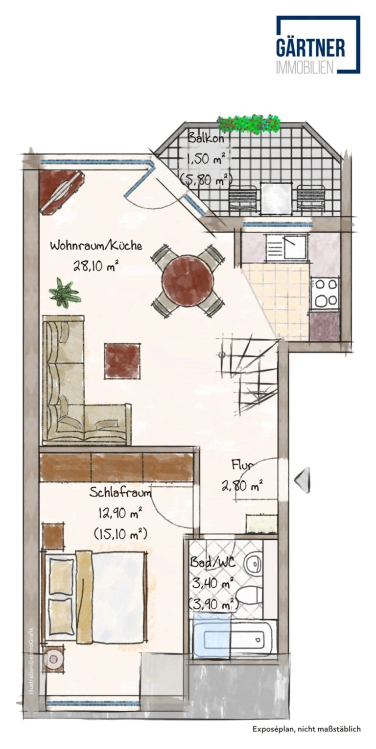 Immobilienangebot - Mühlheim - Alle - Mühlheim: Gemütliche, vermietete 2,5-Zimmer-Maisonette-Wohnung mit Süd-West Balkon in Main-Nähe