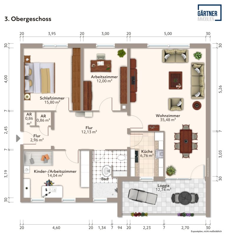 Immobilienangebot - Bruchköbel - Alle - Bruchköbel: Großzügige 4-Zimmer-Wohnung mit tollem Grundriss und Süd-Loggia in zentraler Lage