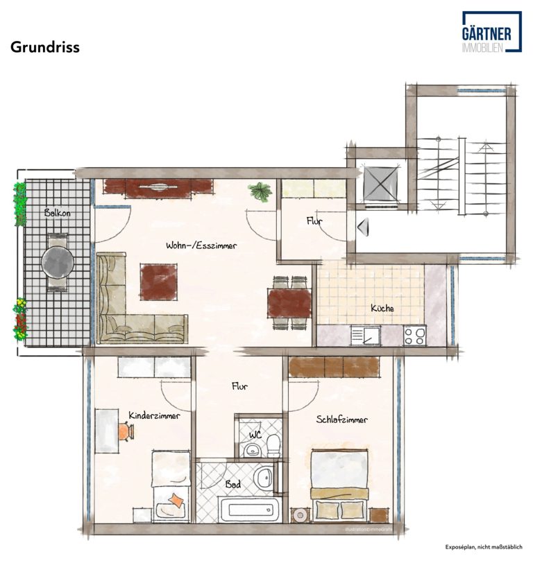 Immobilienangebot - Bruchköbel / Roßdorf - Alle - Bruchköbel-Roßdorf: Vermietete 3-Zimmer-Wohnung mit Balkon und Tiefgaragenstellplatz in ruhiger Lage