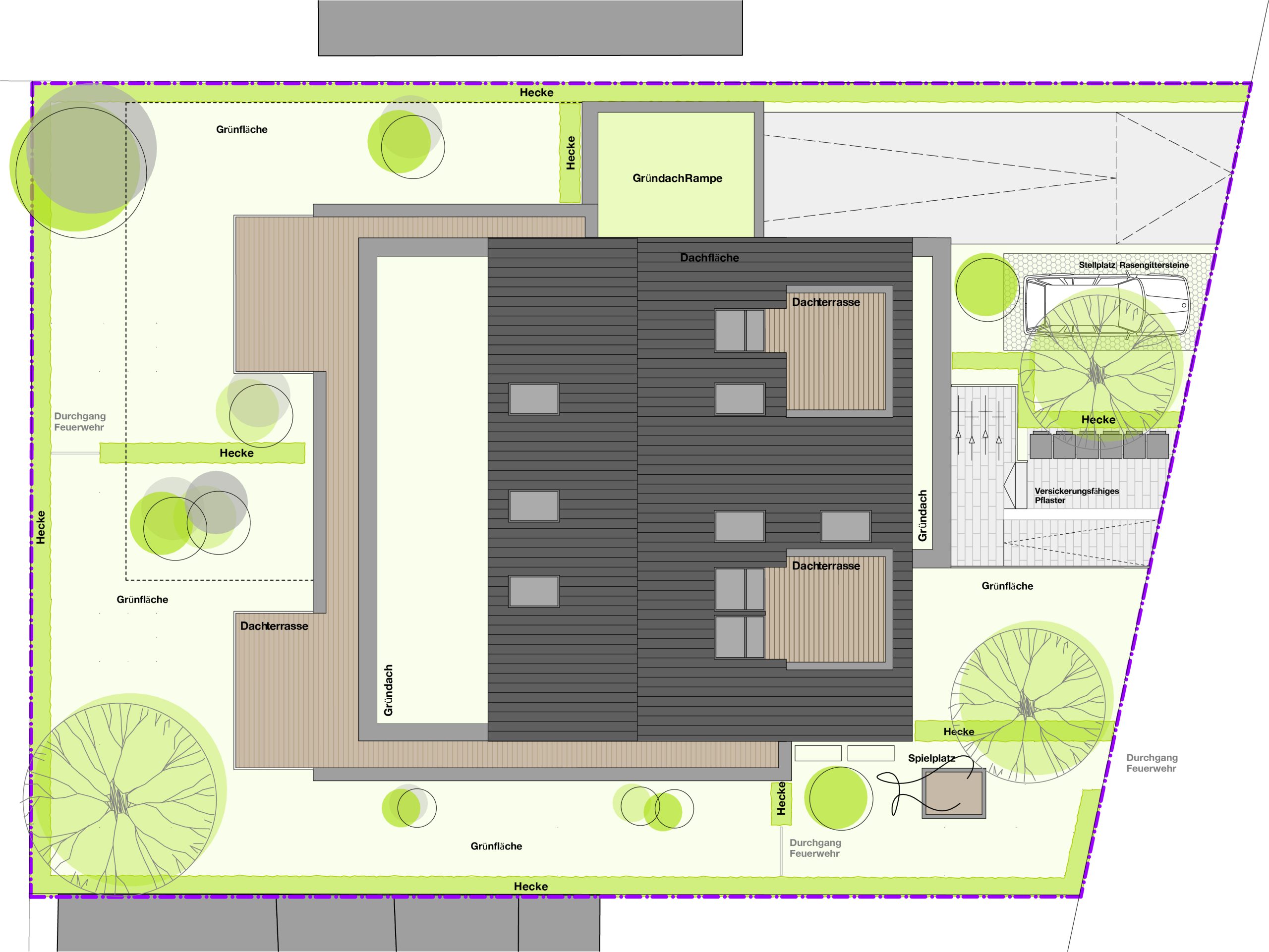 Neubauprojekt Maintal - Freiflächenplan