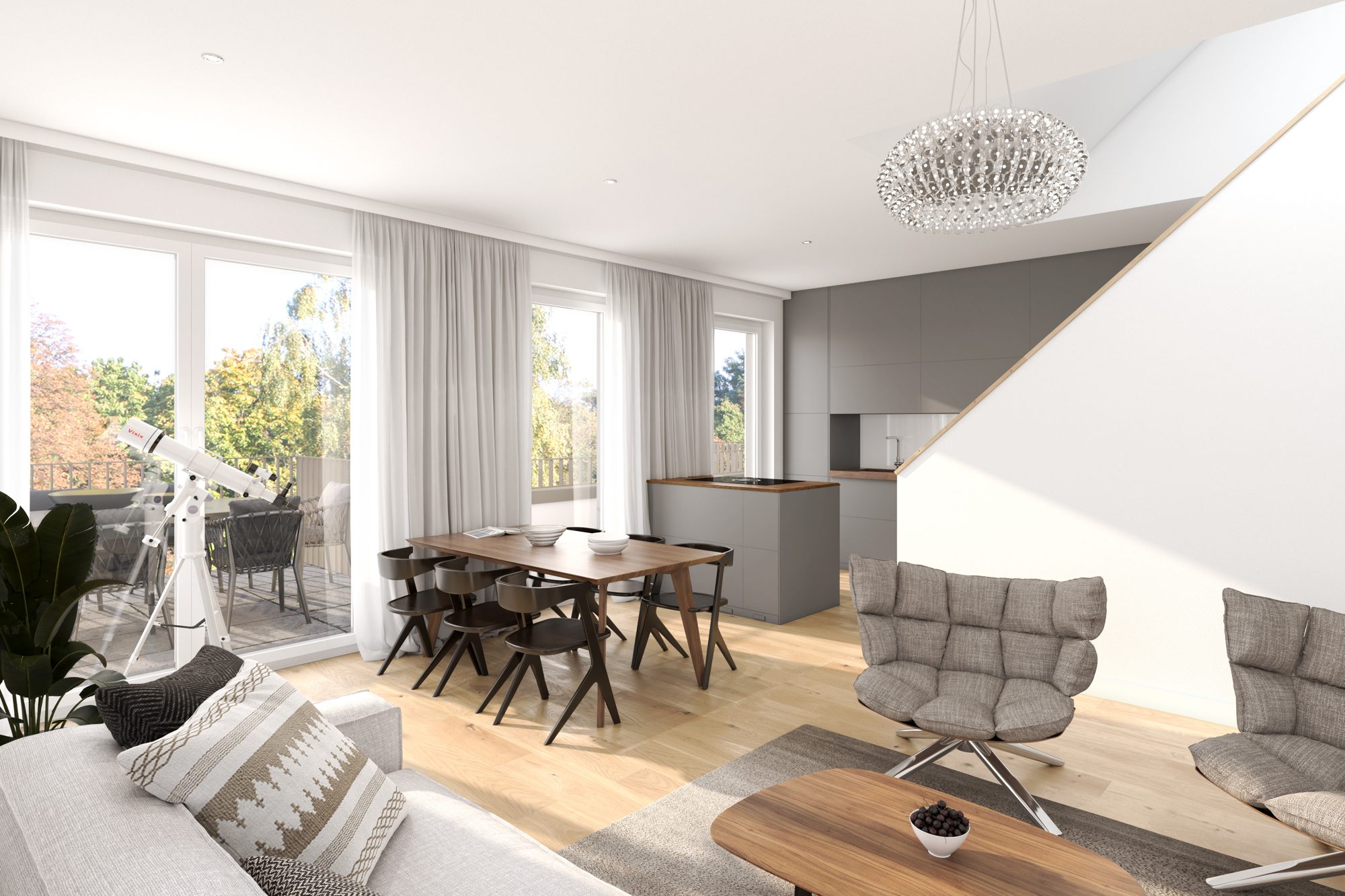 Immobilienangebot - Maintal / Dörnigheim - Alle - Herrliche 4-Zimmer-Dachgeschoss-Wohnung im Maisonette-Stil mit zwei Dachterrassen und Aufzug