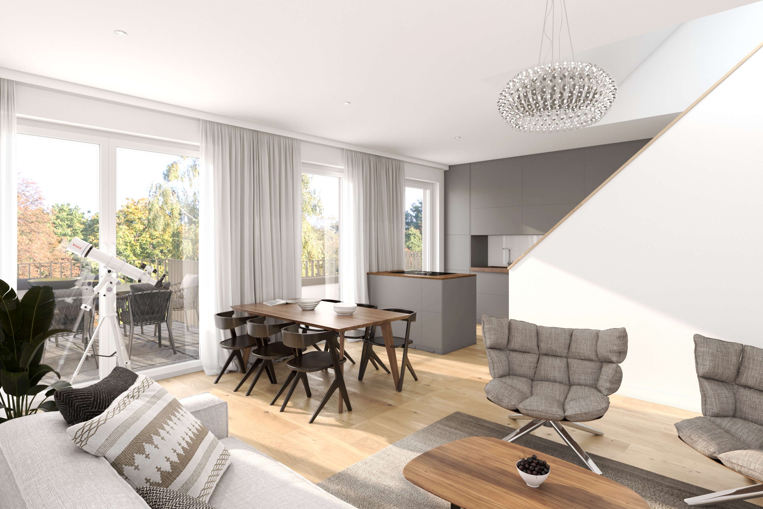 Neubauprojekt Maintal - Wohnzimmer Dachgeschoss
