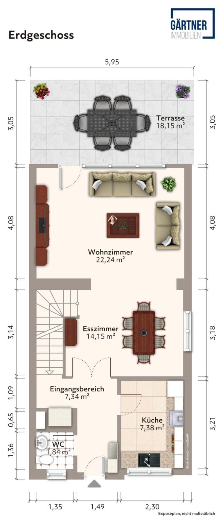 Immobilienangebot - Maintal - Alle - Maintal-Dörnigheim: Gepflegtes, geräumiges Einfamilienhaus (DHH) mit Südausrichtung in Ortsrandlage