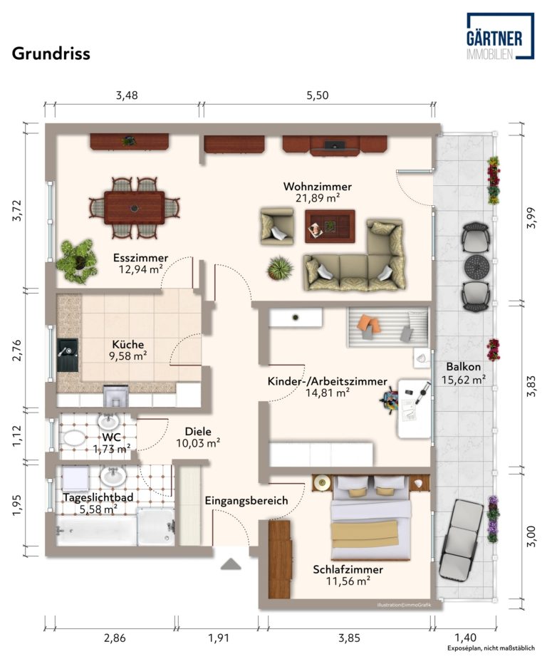 Immobilienangebot - Hanau - Alle - Hanau-Steinheim: Großzügige 3,5-Zimmer-Wohnung mit Süd-West-Balkon in gepflegter Wohneinheit