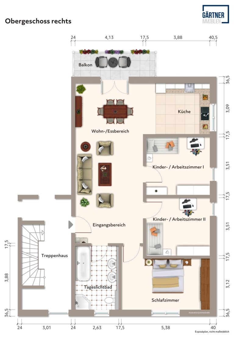 Immobilienangebot - Kahl - Alle - Kahl am Main: Großzügige, vermietete 4-Zimmer-Wohnung mit offenem Grundriss in kleiner Wohneinheit