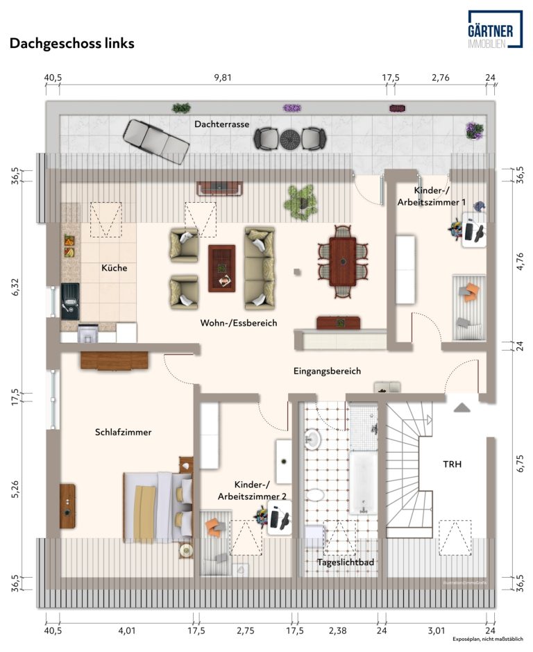 Immobilienangebot - Kahl - Alle - Kahl am Main: Großzügige 4-Zimmer-Dachgeschoss-Wohnung mit Dachterrasse in kleiner Wohneinheit