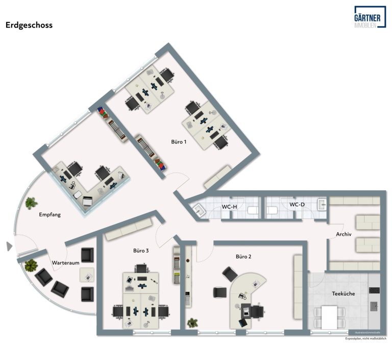 Immobilienangebot - Maintal - Alle - Maintal-Dörnigheim: Attraktive, barrierefreie Büro- / Praxisräume mit tollem Grundriss in top Lage