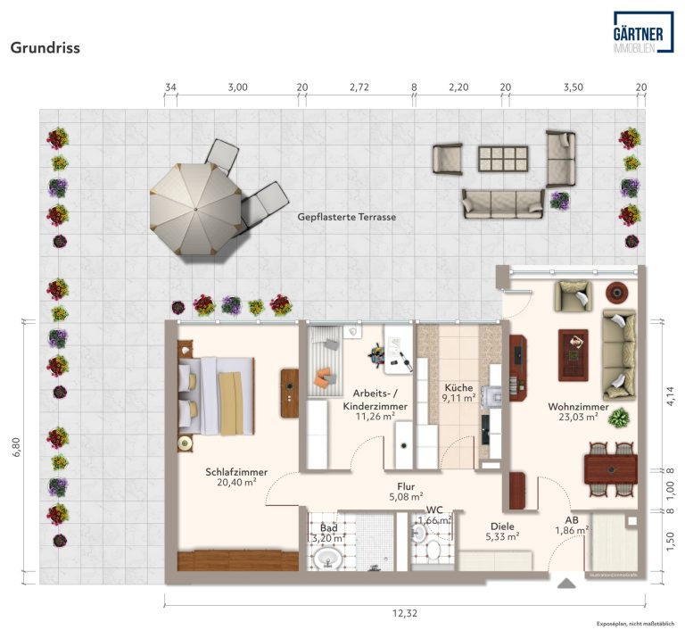 Immobilienangebot - Maintal - Alle - Maintal-Bischofsheim: Modernisierte und barrierefreie 3-Zimmer-Wohnung mit großer Terrasse