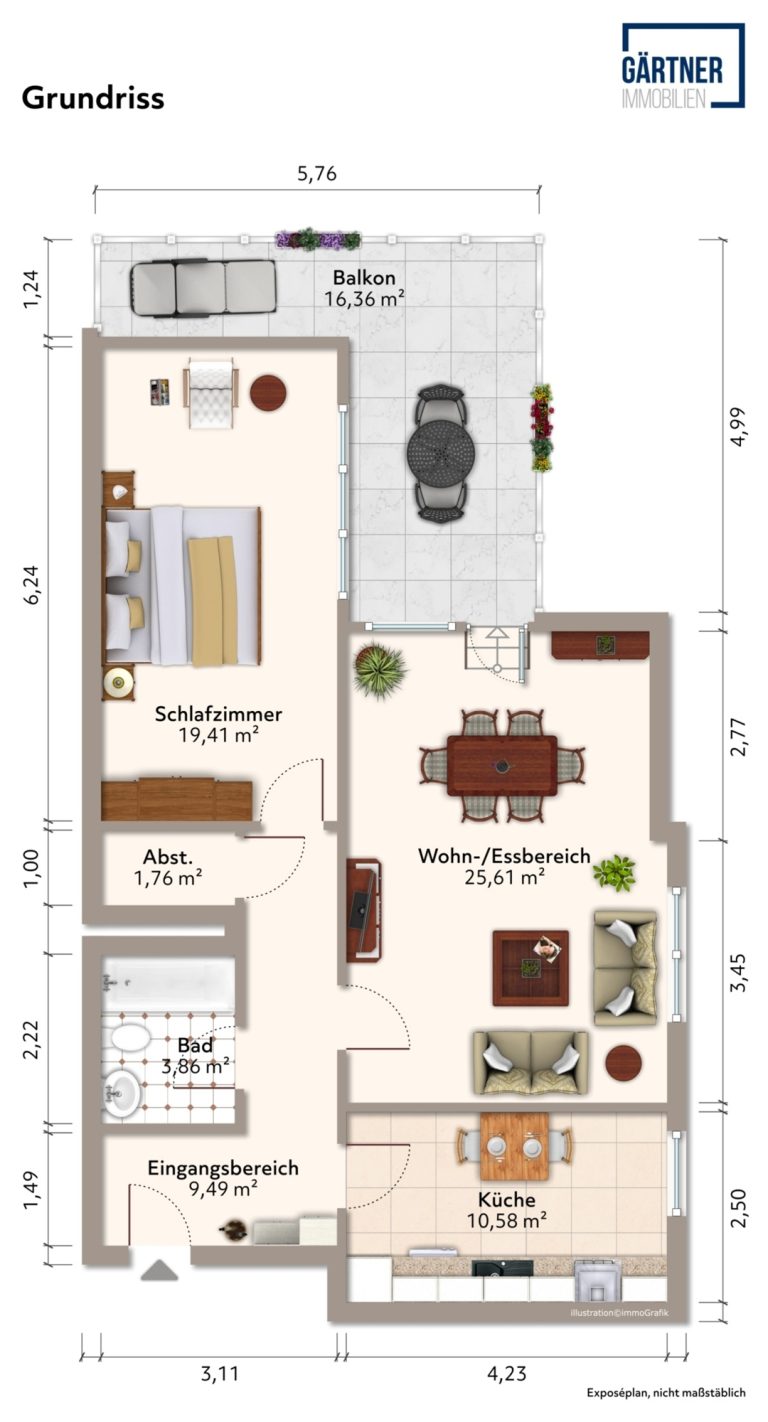 Immobilienangebot - Maintal - Alle - Maintal-Bischofsheim: Großzügige 2-Zimmer-Wohnung mit herrlichem Süd-West-Balkon in zentraler Lage