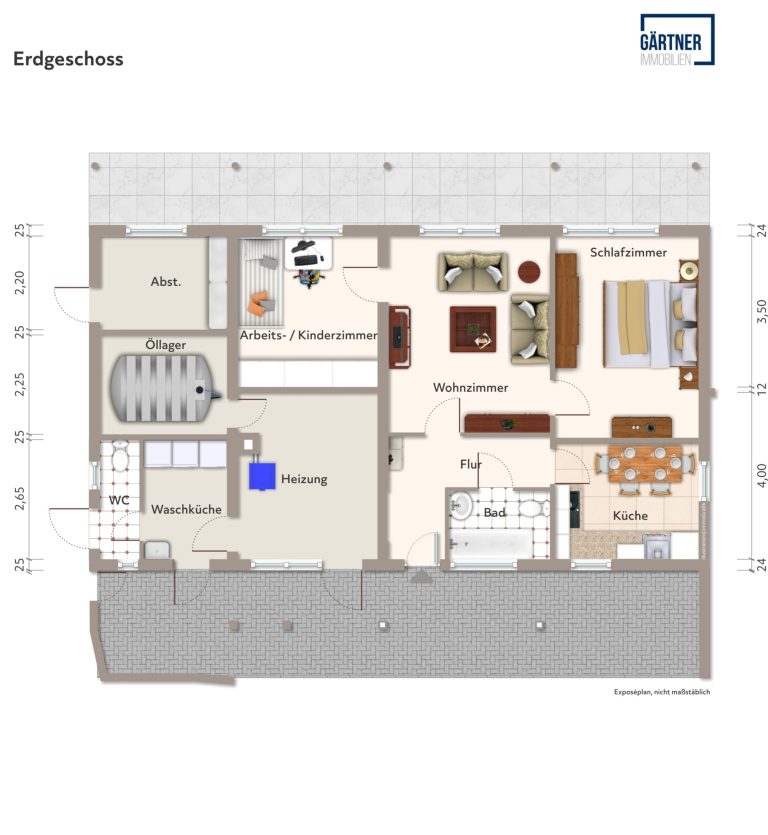 Immobilienangebot - Nidderau / Eichen - Alle - Nidderau-Eichen: Teil vermietetes Wohnanwesen mit großem Grundstück in ruhiger Feldrandlage