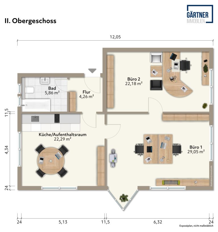 Immobilienangebot - Mühlheim - Alle - Mühlheim: "Provisionsfrei" - Attraktive, helle Bürofläche mit tollem Grundriss in zentraler Lage