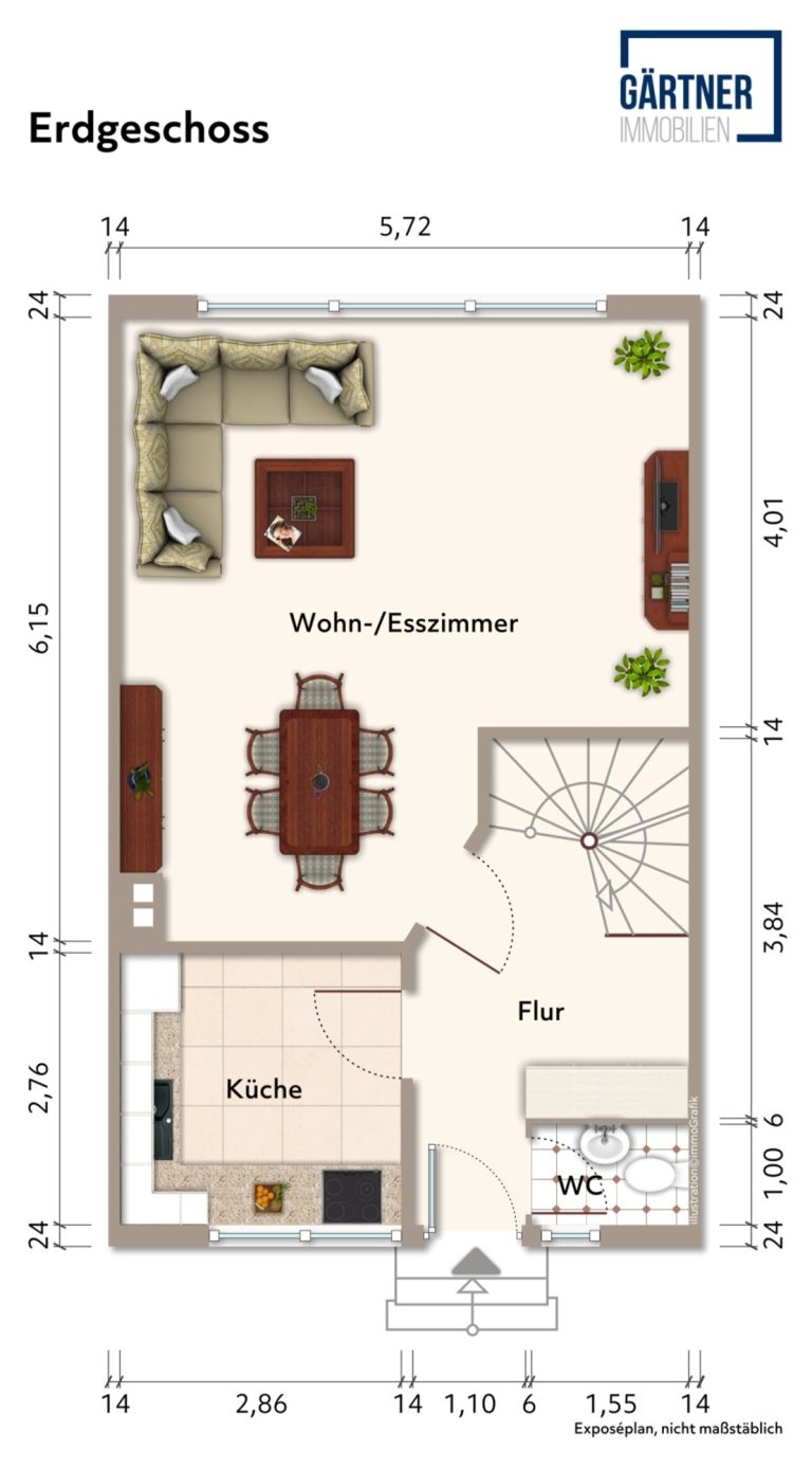 Immobilienangebot - Maintal / Dörnigheim - Alle - Maintal-Dörnigheim: Modernisierungsbedürftiges Reihenmittelhaus mit Garage in zentraler Lage