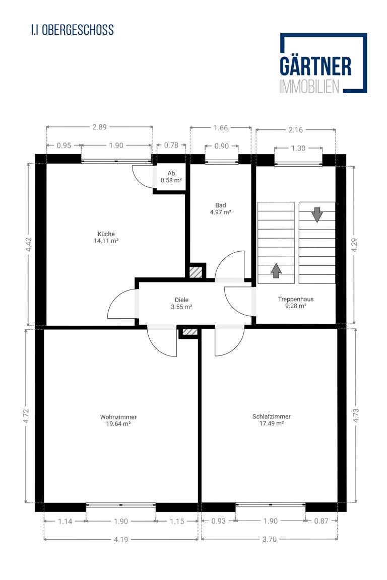 Immobilienangebot - Hanau - Alle - Hanau: Leerstehendes 4-Parteienhaus mit vorteilhaft geschnittenen 2-Zimmer-Wohnungen und Innenhof