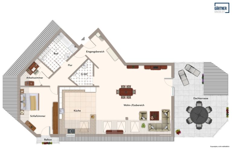Immobilienangebot - Bruchköbel - Alle - Bruchköbel-Roßdorf: Schöne 3-Zimmer-Dachgeschoss-Wohnung mit herrlicher Dachterrasse in ruhiger Lage