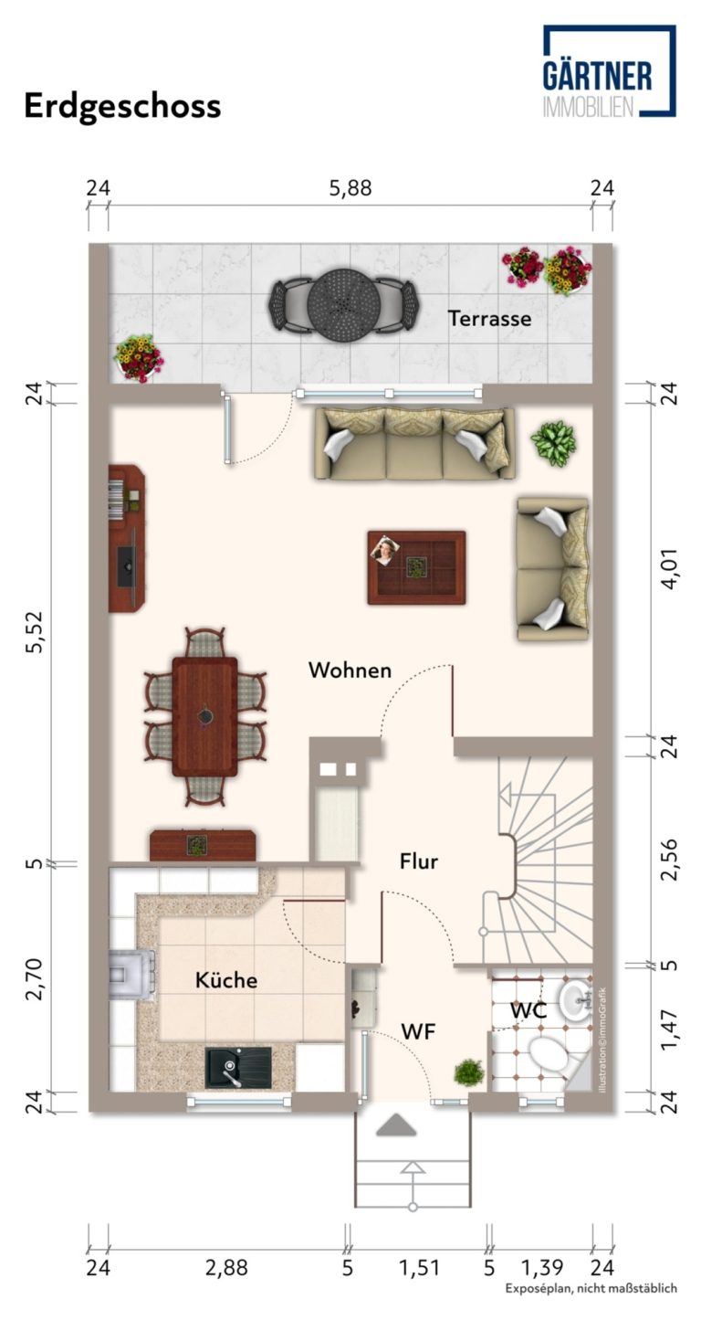 Immobilienangebot - Hanau / Großauheim - Alle - Hanau-Großauheim: Modernisierungsbedürftiges Reihenmittelhaus mit schönem Garten in ruhiger Wohnlage