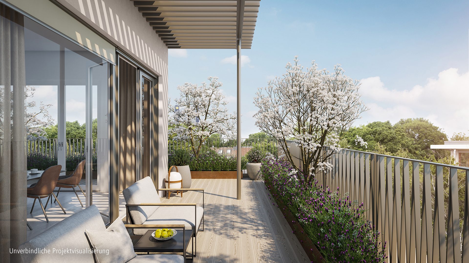 Böcker Wohnimmobilien - Immobilienangebot - Düsseldorf - Alle - Exklusive 2-Zimmer-Wohnung mit offenem Zuschnitt, Schlafzimmer mit Bad en Suite und schönem Balkon