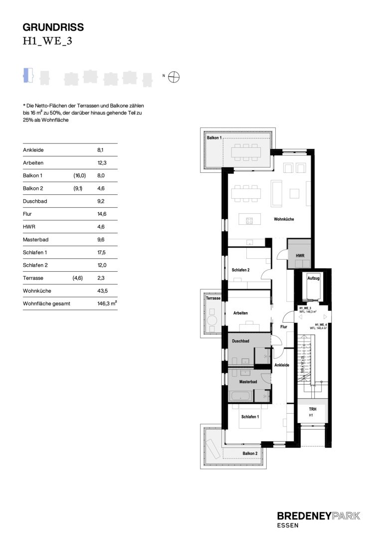 Böcker Wohnimmobilien - Immobilienangebot - Essen / Bredeney - Alle - Großzügige 4-Zimmer-Wohnung mit 3 Balkonen
