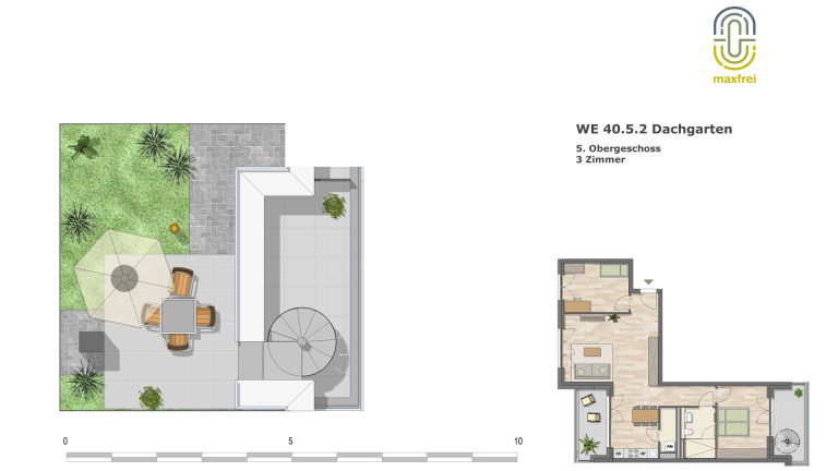 Böcker Wohnimmobilien - Immobilienangebot - Düsseldorf / Derendorf - Alle - maxfrei - Mehr als ein Zuhause: Erstbezug - Exklusives Penthouse mit Dachgarten