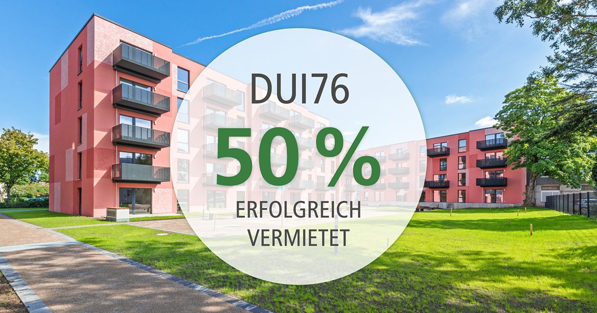 BÖCKER-Wohnimmobilien GmbH - Neubauprojekt DUI76 bereits 50 % erfolgreich vermietet