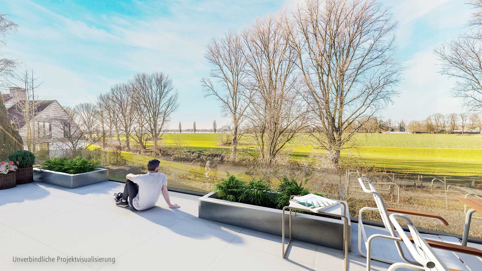 Böcker Wohnimmobilien - Immobilienangebot - Düsseldorf / Kaiserswerth - Alle - Stilvolles Wohnen mit Weitblick über die Rheinauen