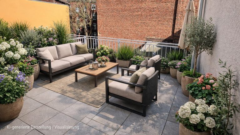 Böcker Wohnimmobilien - Immobilienangebot - Düsseldorf / Friedrichstadt - Alle - Dachterrasse zum ruhigen Innenhof mitten in Friedrichstadt
