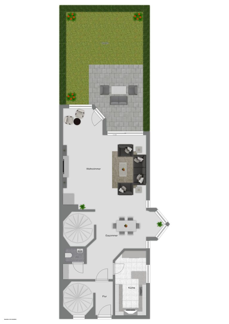 Böcker Wohnimmobilien - Immobilienangebot - Düsseldorf / Wittlaer - Alle - Rheinnähe: Attraktive Doppelhaushälfte! Neue Böden, Kamin, hochw. EBK, 3 Bäder und Garage