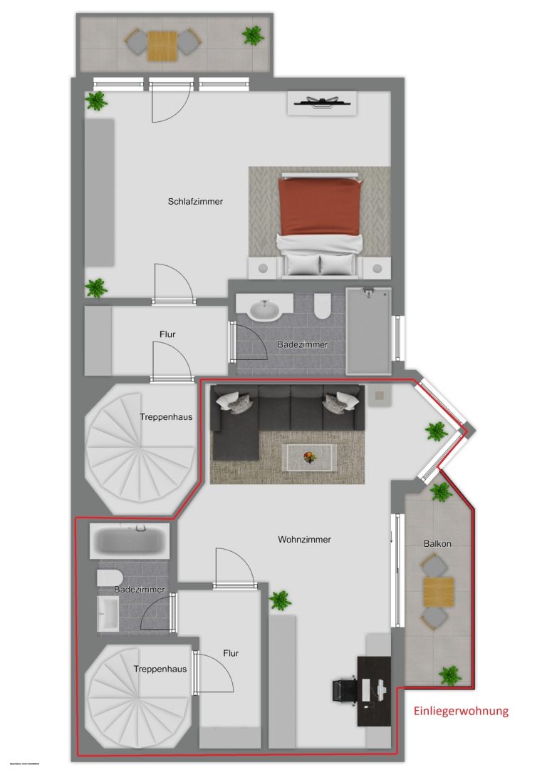 Böcker Wohnimmobilien - Immobilienangebot - Düsseldorf / Wittlaer - Alle - Rheinnähe: Attraktive Doppelhaushälfte! Neue Böden, Kamin, hochw. EBK, 3 Bäder und Garage