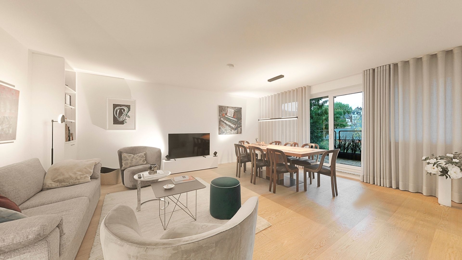 Böcker Wohnimmobilien - Immobilienangebot - Düsseldorf / Oberkassel - Alle - Luxuriöse 3-Zimmer-Wohnung mit Balkon in Oberkassel - Individuelles Wohnjuwel mit 2 TG Stellplätzen