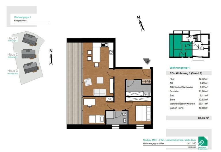 Immobilienangebot - Melle / Buer - Alle - Neubau - Mehrfamilienhaus mit ca. 940 qm Wohnfläche, Schlüsselfertig und KfW Förderung!