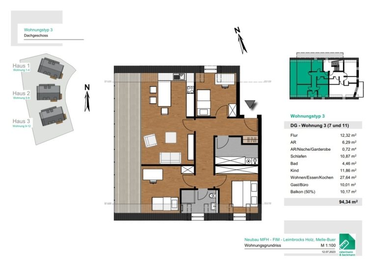 Immobilienangebot - Melle / Buer - Alle - Neubau - Mehrfamilienhaus mit ca. 940 qm Wohnfläche, Schlüsselfertig und KfW Förderung!