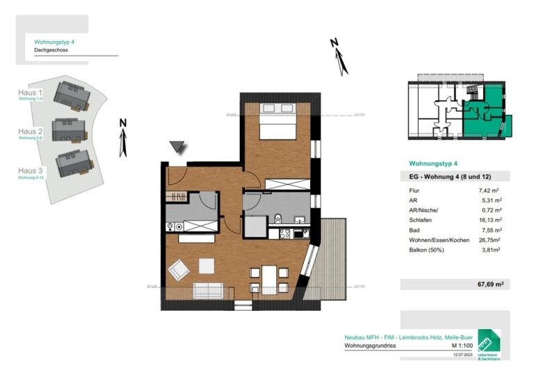 Immobilienangebot - Melle / Buer - Alle - Neubau - Mehrfamilienhaus mit ca. 940 qm Wohnfläche, Schlüsselfertig und KfW Förderung!