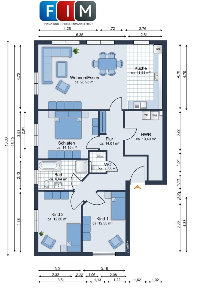 Immobilienangebot - Melle - Alle - Attraktives Energieeffizienzhaus - Ihr neues Zuhause in der großzügigen Erdgeschosswohnung