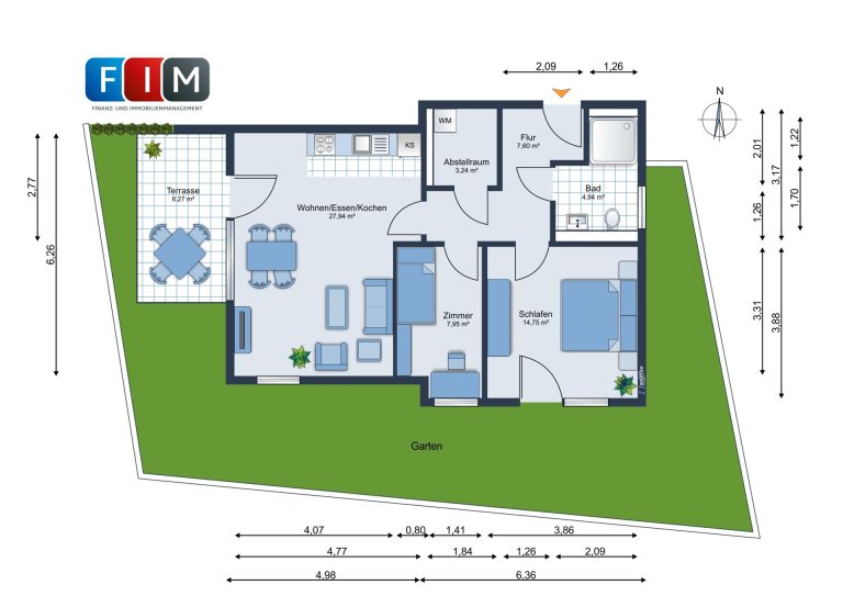 Immobilienangebot - Melle - Alle - Exklusiv, modern und komfortabel - Ihre neue Zwei-Zimmer-Erdgeschosswohnung in Melle