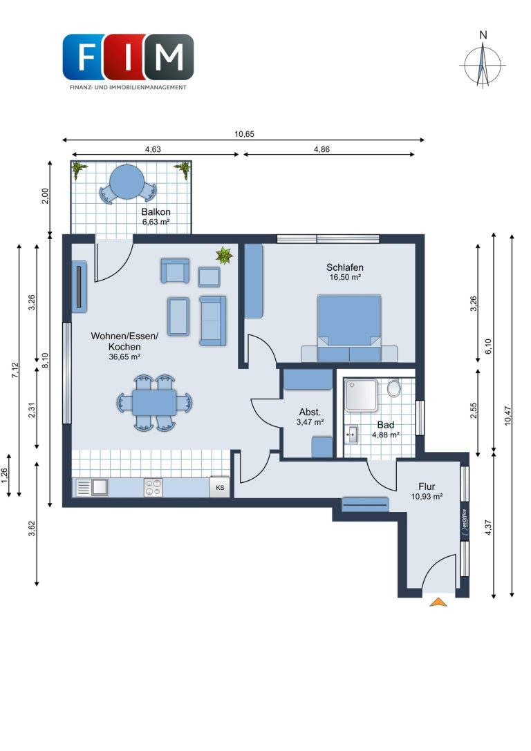 Immobilienangebot - Melle - Alle - Eleganz und Qualität vereint: Exklusive 2-Zimmer-Wohnung im Herzen der Wohnanlage
