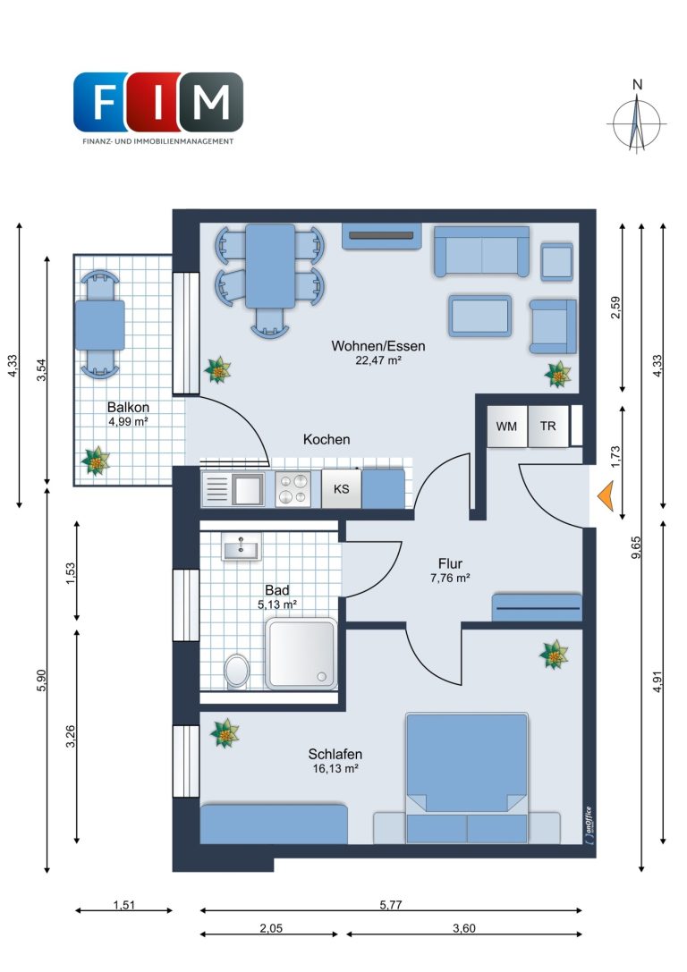 Immobilienangebot - Melle - Alle - Ideal für's Kapital! - Gesuchte Zwei-Zimmer-Wohnung in zentraler Lage von Melle